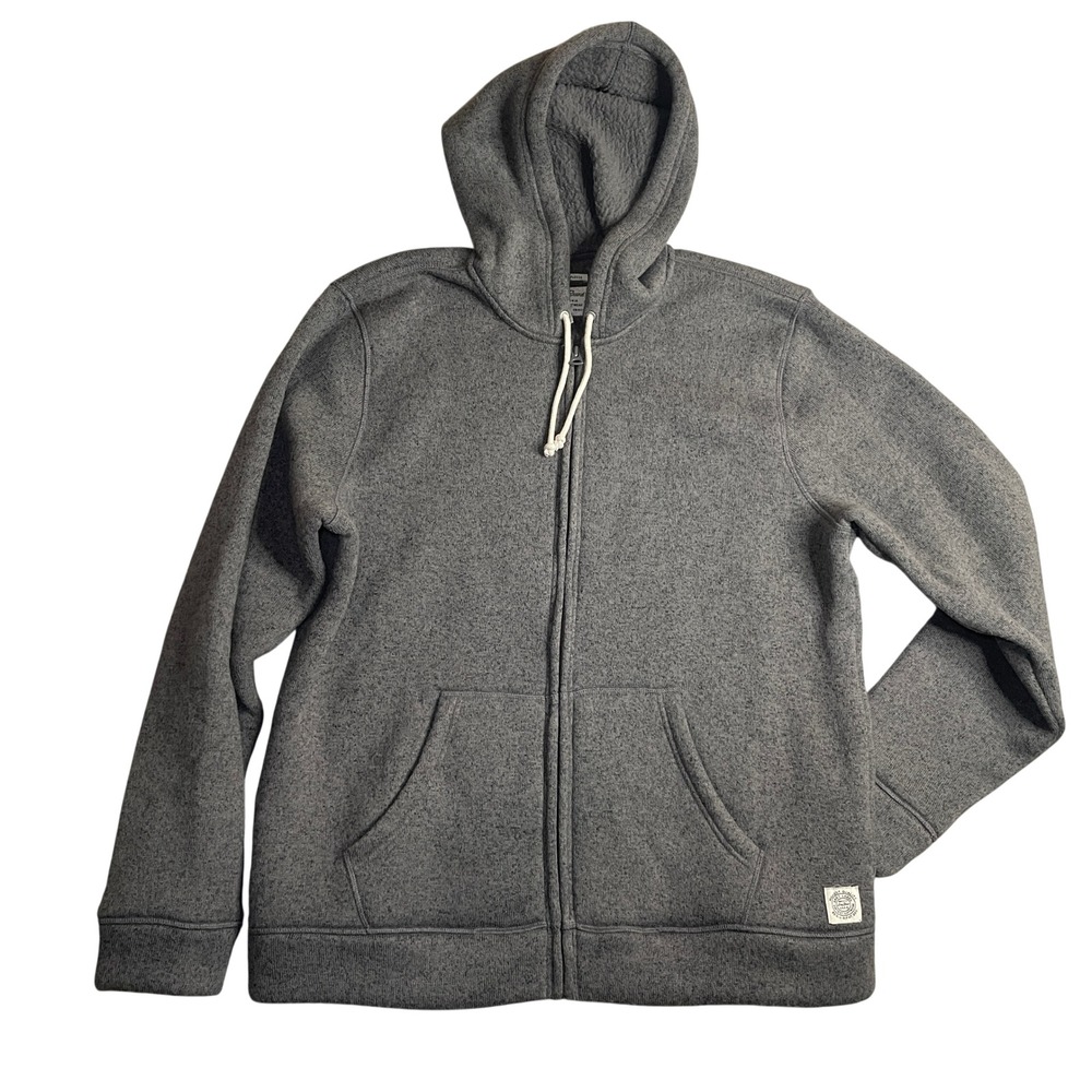 Lucky Brand Hoodie Mens XL Grey Label Shearless Fleece Lined Full Zip 7MD7429